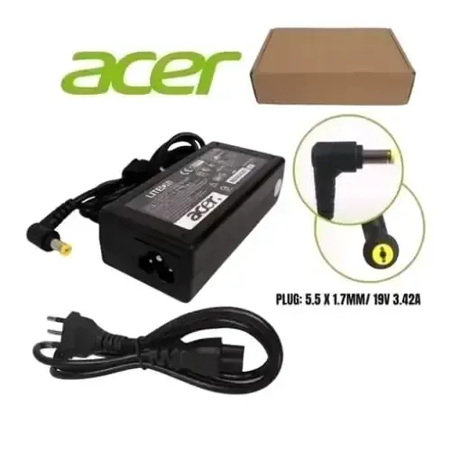 Carregador para Notebook Acer 65W 19V 3.42A disponível.