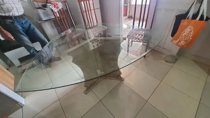 Tampo de vidro mesa jantar