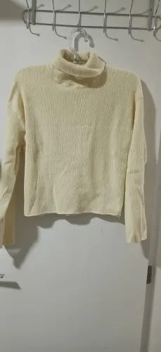 blusa gola alta farm bege g usada em ótimo estado