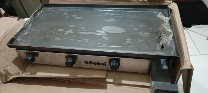 Chapa Profissional 80x40 cm, em Inox 3 queimadores