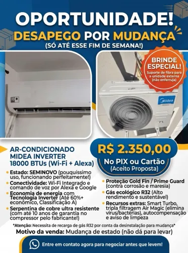 Ar condicionado 18000btus midea 