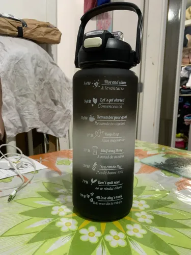 Garrafa de água motivacional Black 1 Litro
