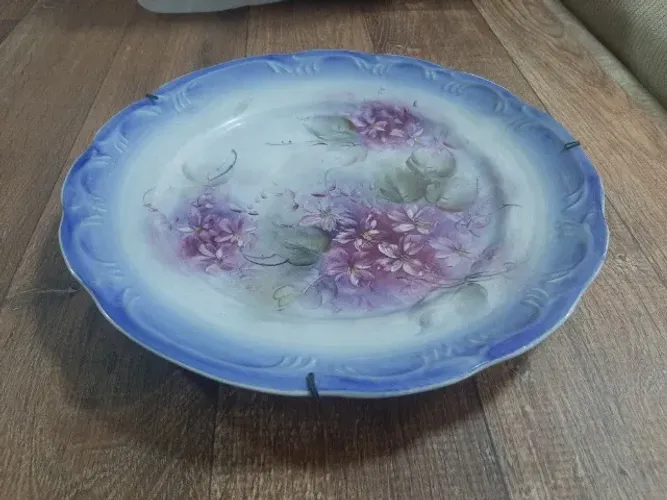 Prato decorativo Porcelana de base Schmidt-Pintura artística a mão motivos florais - 26 cm