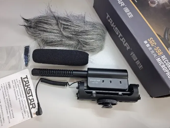 Takstar SGC-598. Microfone shotgun (+ brinde). Novo, usado duas vezes.