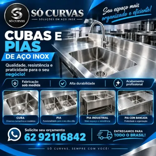 CUBAS E PIAS EM AÇO INOX