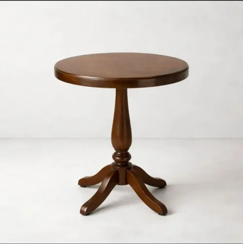 Mesa Lateral Vintage Pé Torneado Castanho