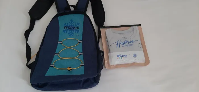 Kit camiseta + mochila Corrida das Estações 