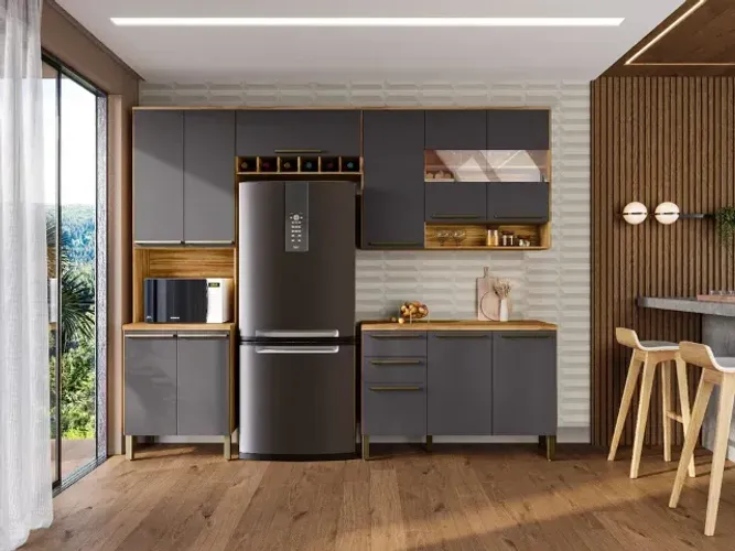 Armario de Cozinha Napoli 100% MDF 04 peças - Entrega Imediata!