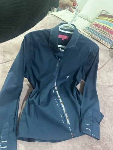Camisa Feminina Dudalina Original Azul-Marinho