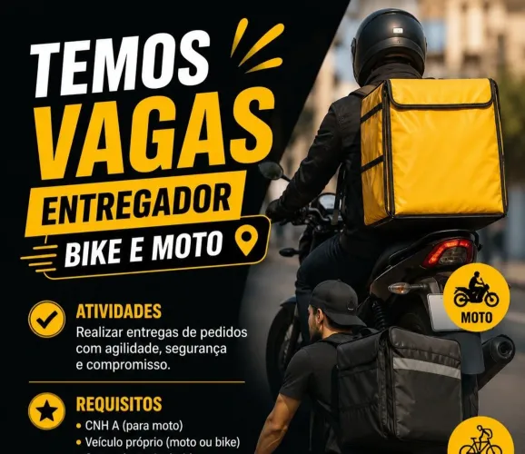 Vagas para entregadores extras