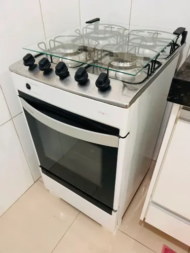 Fogão Brastemp Clean 4 Bocas - Acendimento Automático + Tampa de Vidro | Ótimo Estado