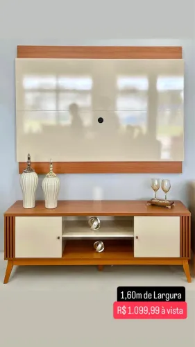 Painel + Rack até 60 Polegadas Legacy 1.6 Off White/Cedro Natural