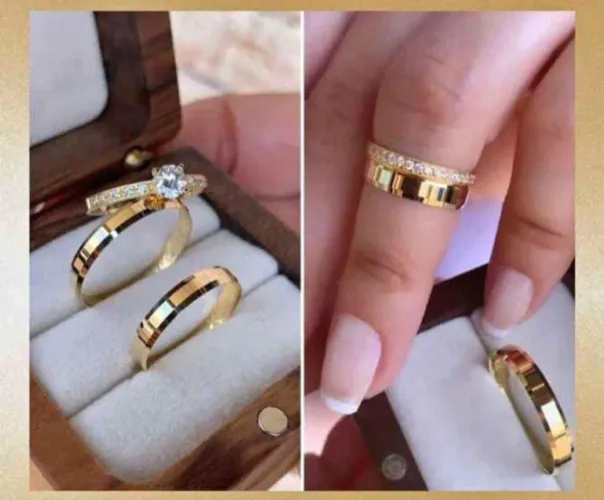 Promo Hoje! Alianças Trad. Chanfradas 4mm Ouro18K Banho. Namo. Noiv. Dia dos Namorados!