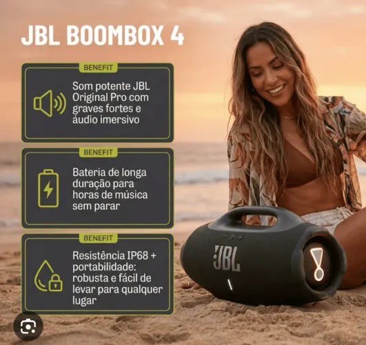 Caixa de som JBL Boombox 4 Novo