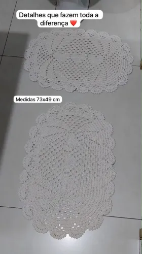Lindos jogos de tapetes de crochê, para banheiro/quarto!