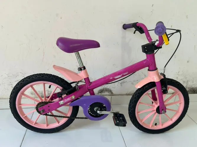 Bicicleta Infantil Nathor Aro 16 com Rodinhas Rosa
