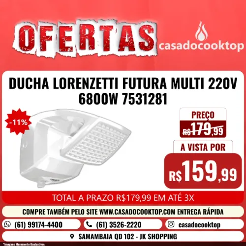 DUCHA LORENZETTI FUTURA MULTI 220V 6800W 7531281