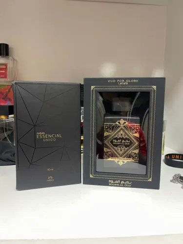 Natura Essencial Único e Oud for Glory Lataffa perfume nacional e árabe