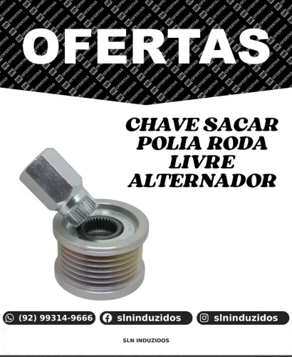 CHAVE SACAR POLIA RODA LIVRE ALTERNADOR <br>POLIA RODA<br>LIVRE<br>ALTERNADOR