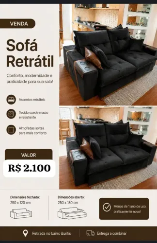 Sofá Retrátil Novíssimo