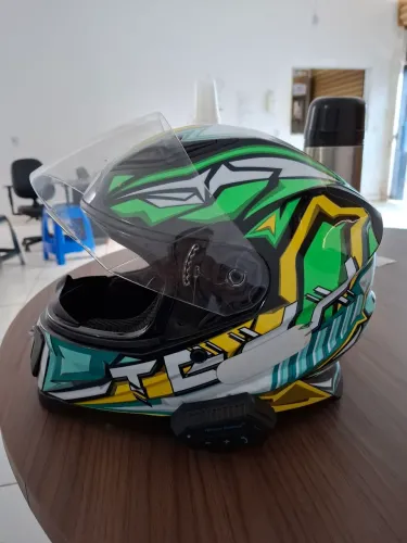 Capacete Texx Hawk Genesis Verde com amarelo