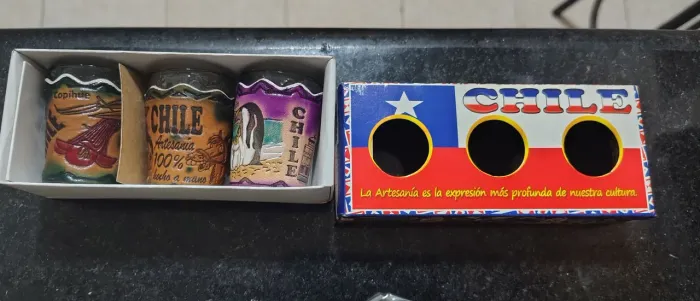 Copos de shots chilenos  de couro