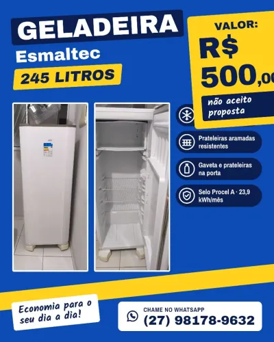 Vendo Geladeira Esmaltec