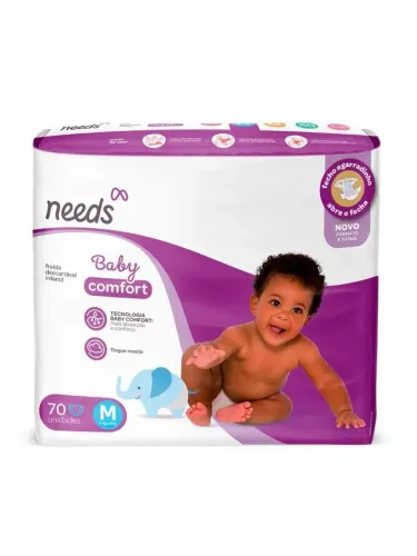Fralda Needs Baby Comfort M 70 Unidades.