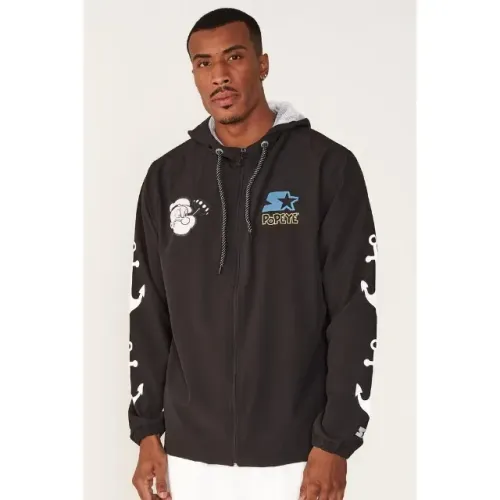 Jaqueta Corta Vento Starter Popeye Masculina - Preto Tamanho G