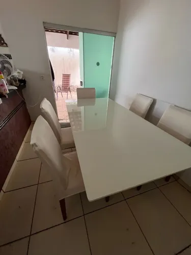 Mesa de vidros 6 cadeiras