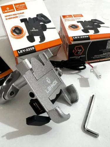 Suporte para Celular com Carregador USB para Moto