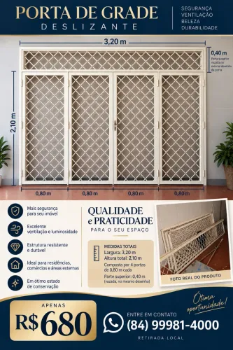 Porta de grade 3,20x80