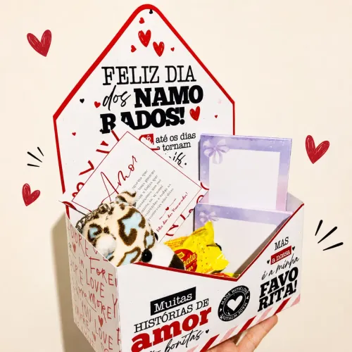 Caixa envelope dia dos namorados 