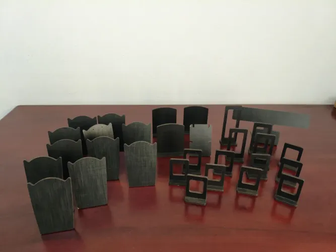 Conjunto de expositores para semijoias em MDF texturizado