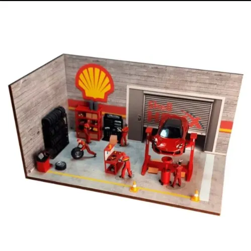 Diorama garagem shell hot wheels 1/64