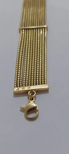 Pulseira em ouro hstern 12 linhas brilhantes 