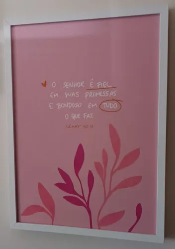 Quadro decorativo rosa salmos 145:13