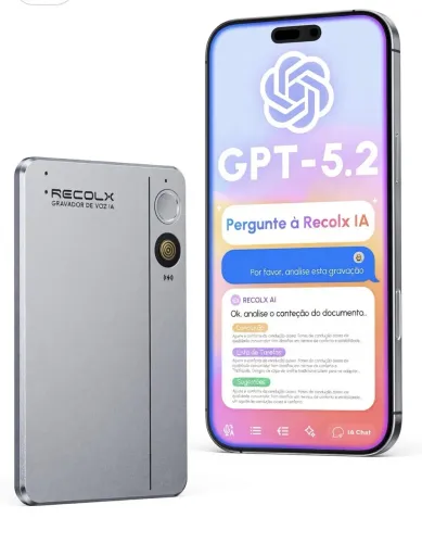 Gravador transcreva áudio Recolx Tap - melhor que Plaud note