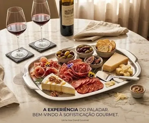 Bandeja Premium em Aço Inox - Design e Praticidade