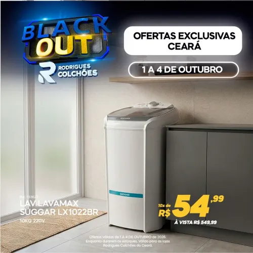 LAVADORA SUGAR 10KG LOJA RODRIGUES COLCHOES OFERTA ATE DIA 04/10