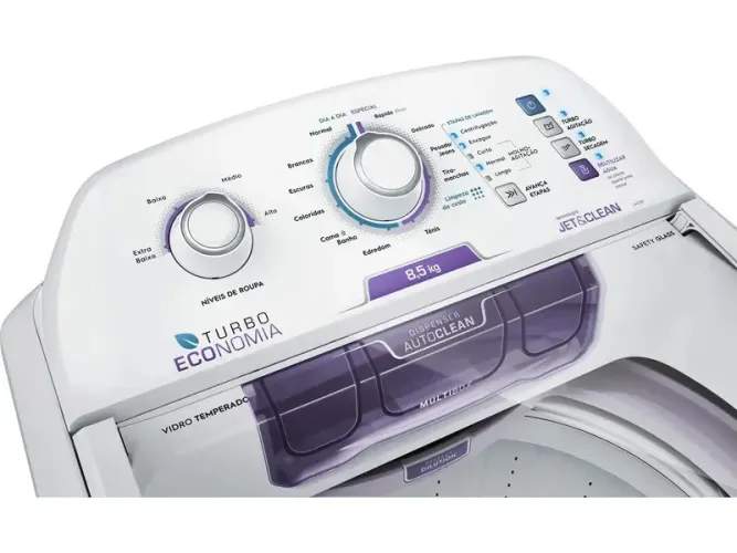 Máquina de Lavar Electrolux 8,5kg Branca Turbo Economia com Jet&Clean e Filtro Fiapos