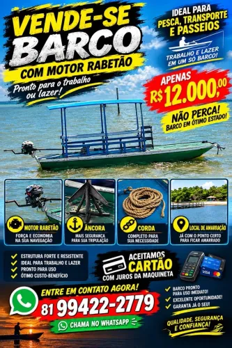 Barco com motor rabetao