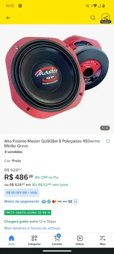 Falante 8" master falantes