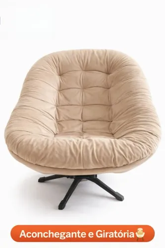 Poltrona giratória suede
