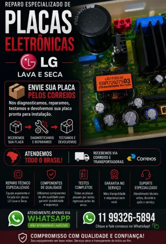 Faço reparo em placa de lava e seca LG