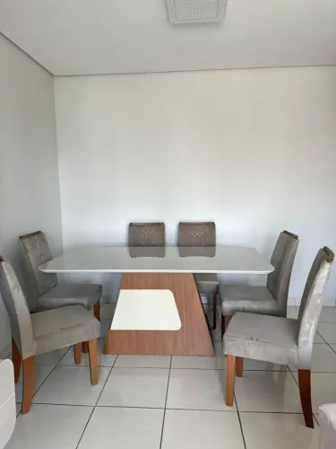 Mesa de Jantar 6 Cadeiras Tampo de Vidro 1,80m (Novo) Entrega Grátis!
