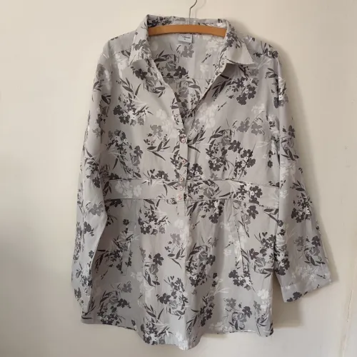 Vestido Chemise Plus Size Floral Anne Claude - Tam 52