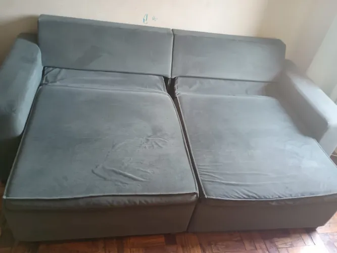 Sofá 3 Lugares Retrátil e Reclinável 2,30m - Tecido Suede Cinza