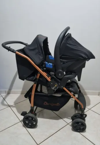 Carrinho Bebê Infantil Travel System Burigotto 4 Rodas 4 Posições + Bebê Conforto