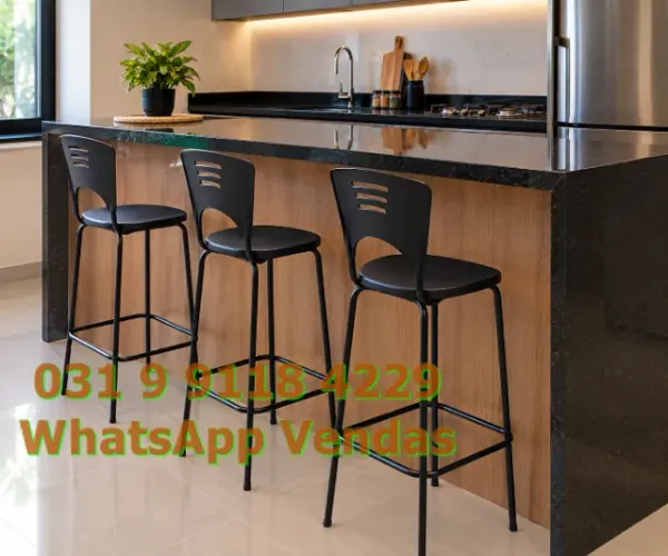 Banqueta Alta Para Bancada Loja Lanchonete Balcão banco cadeira - Frete Grátis - Nova